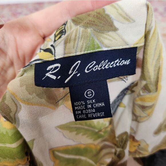 RJ Collection 100% Silk Safari Shirt Small - Picture 8 of 10